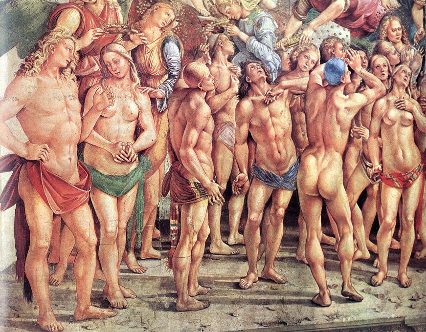 The Calling Of The Elect Into Heaven (Detail of Lovers) by Luca Signorelli, c.1499